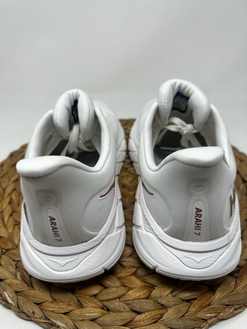 Hoka White Athletic Running Shoes - Picture 7 of 9